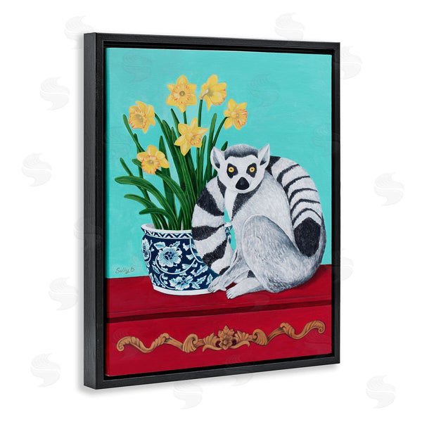 Stupell Industries Sally B | Lemur And Daffodil Flower Vase