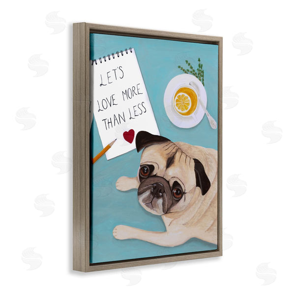 Stupell Industries Sally B | Love More Pug With Tea Wall Art