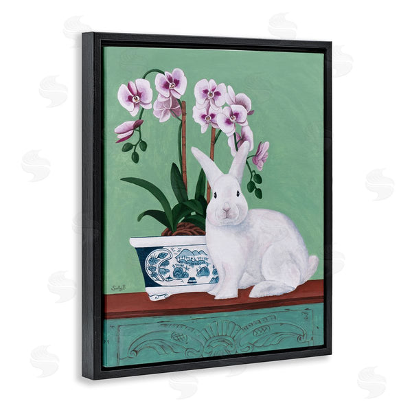 Stupell Industries Sally B | Rabbit And Flowers Pink Green