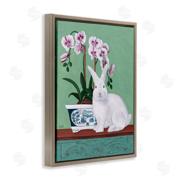 Stupell Industries Sally B | Rabbit And Flowers Pink Green