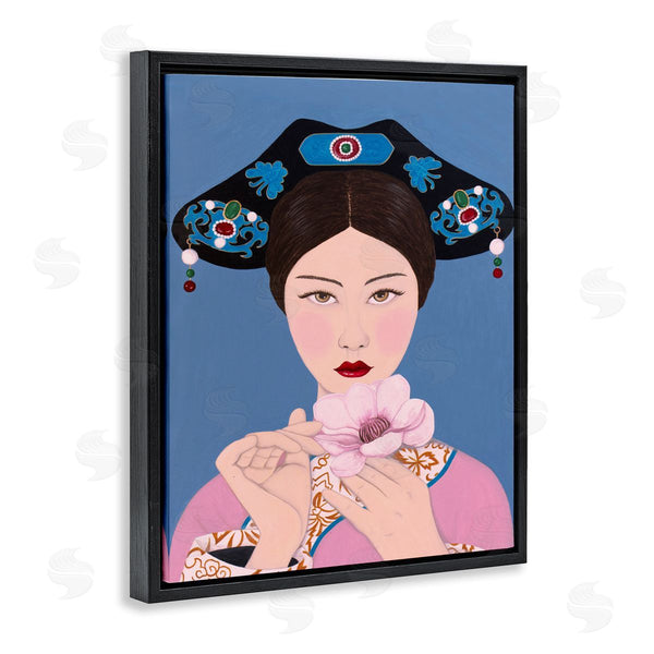 Stupell Industries Sally B | Woman And Flower Pink Blue