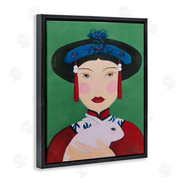 Stupell Industries Sally B | Woman And Rabbit Painting