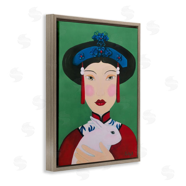 Stupell Industries Sally B | Woman And Rabbit Painting