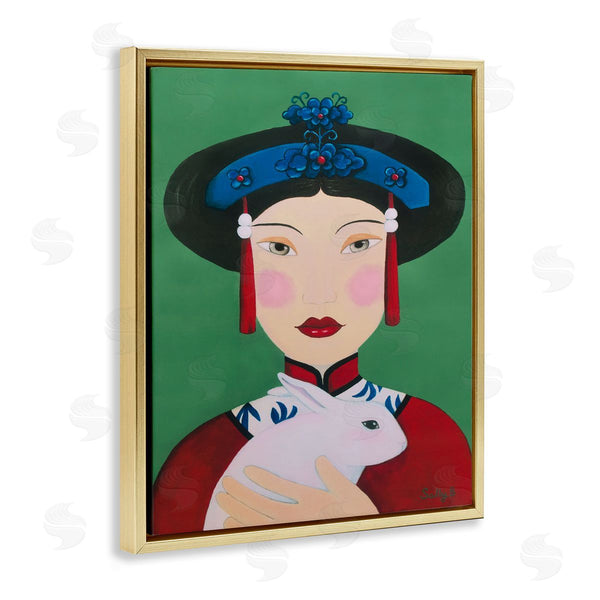 Stupell Industries Sally B | Woman And Rabbit Painting