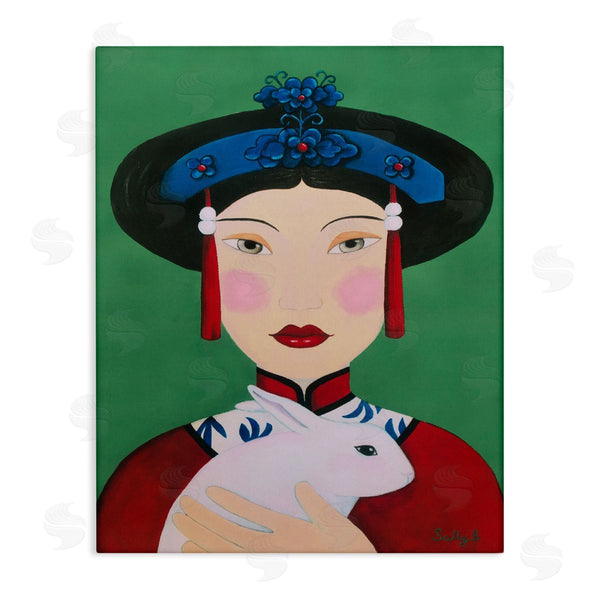 stupell industries Sally B | Woman And Rabbit Painting