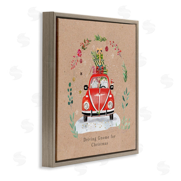 Stupell Industries Sally Darby | Driving Gnome For Christmas Wall Art