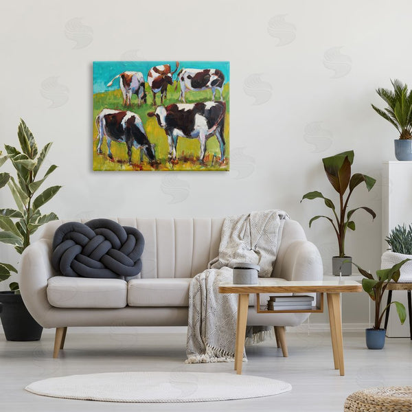 Stupell Industries Sally Hootnick | Cows Grazing Modern Painting Wall Art