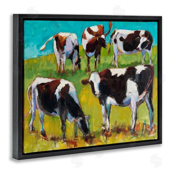 Stupell Industries Sally Hootnick | Cows Grazing Modern Painting Wall Art
