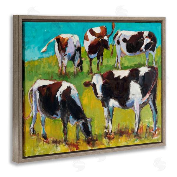 Stupell Industries Sally Hootnick | Cows Grazing Modern Painting Wall Art