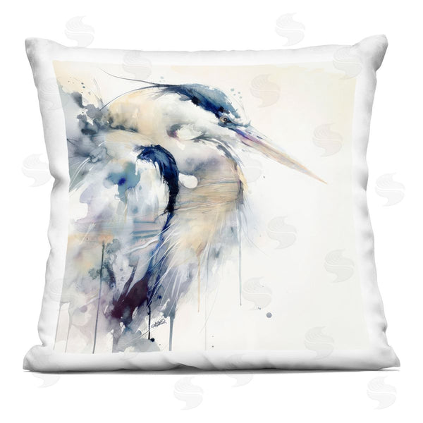 stupell industries Sally Kaye Barlow/Makaio Design | Coastal Serenity Blue Heron Printed Throw Pillow