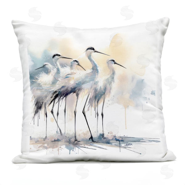 Stupell Industries Sally Kaye Barlow/Makaio Design | Coastal Serenity Sea Birds Printed Throw Pillow
