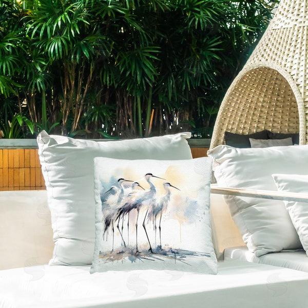 Stupell Industries Sally Kaye Barlow/Makaio Design | Coastal Serenity Sea Birds Printed Throw Pillow