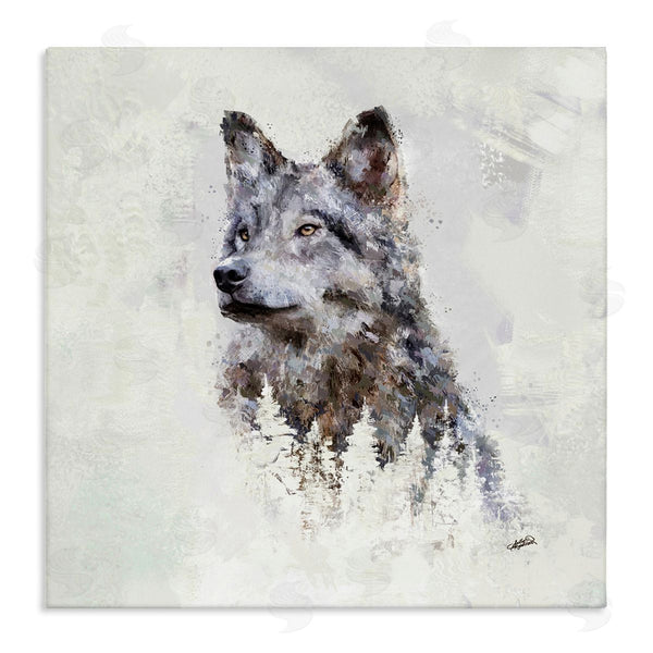 stupell industries Sally Kaye Barlow/Makaio Design | Rustic Wolf and Trees