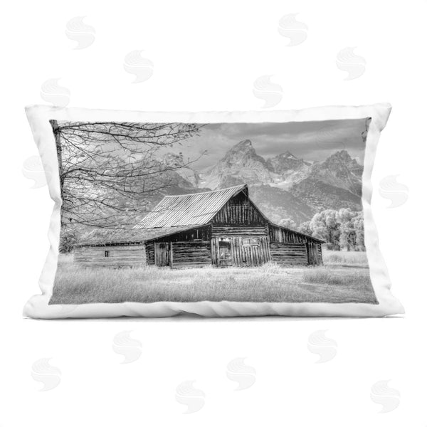 stupell industries Sally Linden | Sign of the Feather Barn Landscape Printed Throw Pillow