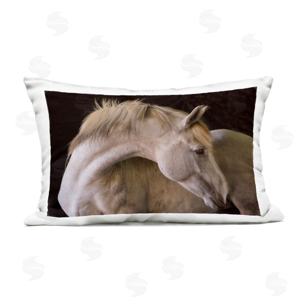 Stupell Industries Sally Linden | White Beauty Horse Portrait Printed Throw Pillow