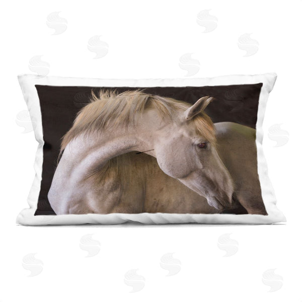 stupell industries Sally Linden | White Beauty Horse Portrait Printed Throw Pillow