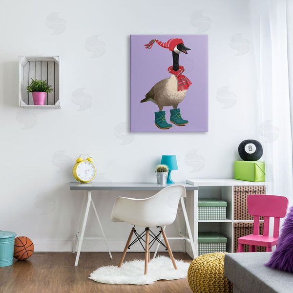 Stupell Industries Sally Springer Griffith | Festive Winter Goose With Scarf And Hat Wall Art