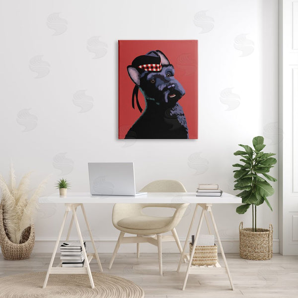Stupell Industries Sally Springer Griffith | Smiling Scottish Terrier In Red Plaid Hat Wall Art