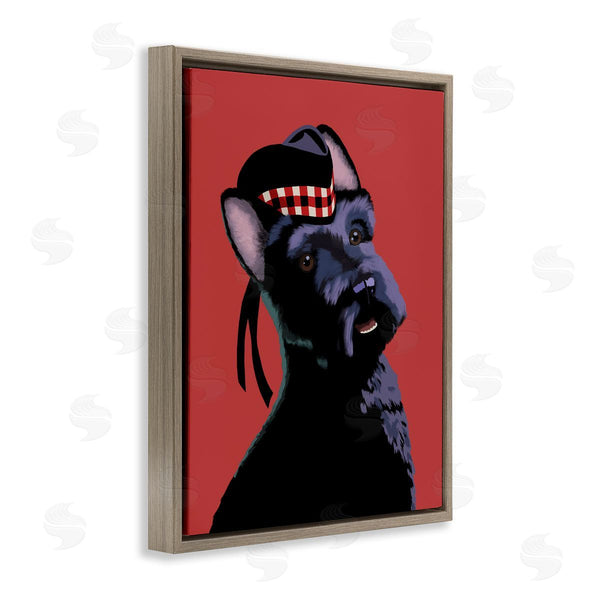 Stupell Industries Sally Springer Griffith | Smiling Scottish Terrier In Red Plaid Hat Wall Art