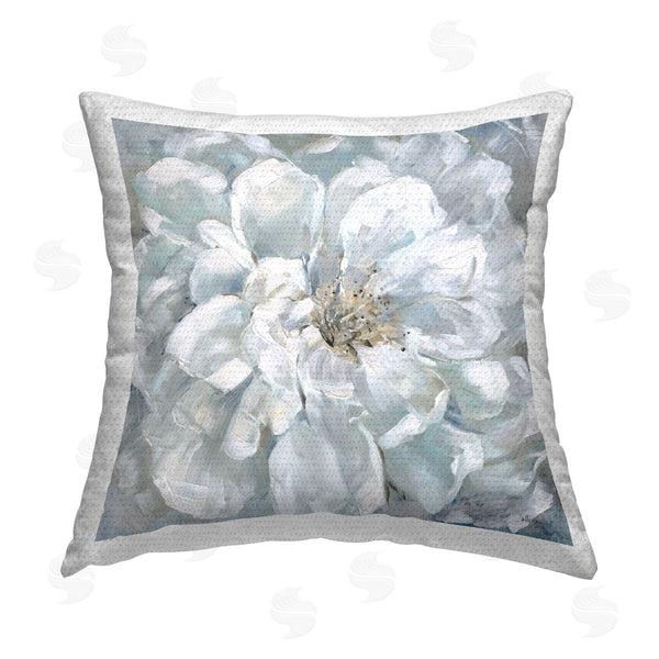 Stupell Industries Sally Swatland | Abstract White Dahlia Printed Throw Pillow