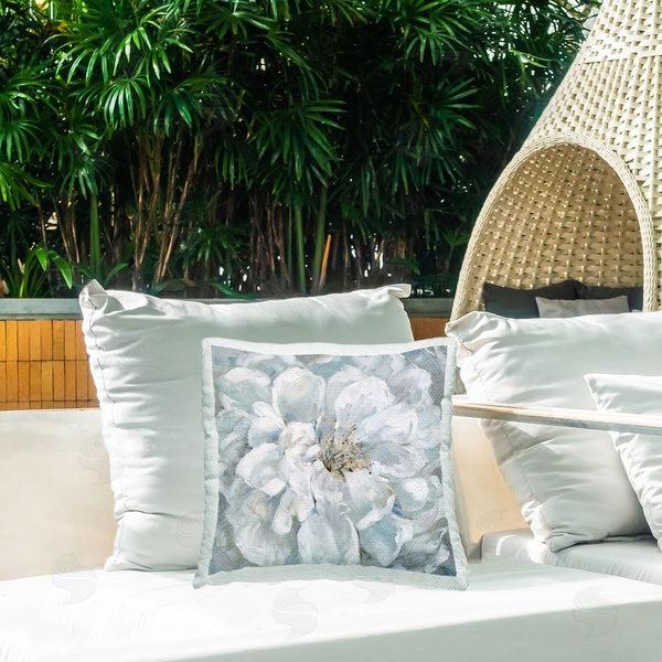 Stupell Industries Sally Swatland | Abstract White Dahlia Printed Throw Pillow