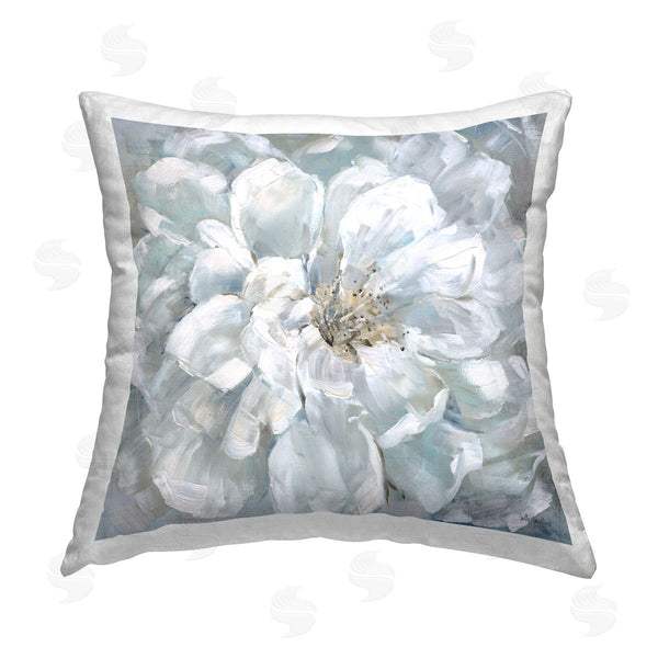 stupell industries Sally Swatland | Abstract White Dahlia Printed Throw Pillow