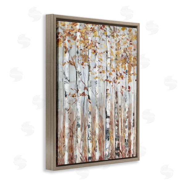 Stupell Industries Sally Swatland | Autumn Birch Tree Foliage Rustic Forest Landscape Wall Art