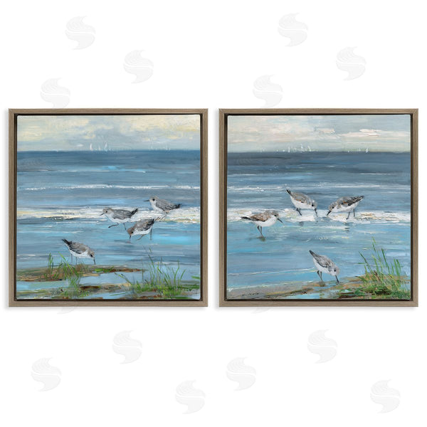 Stupell Industries Sally Swatland | Beach Shore With Sandpipers & Grasses