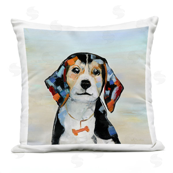 Stupell Industries Sally Swatland | Beagle With Bone Collar Printed Throw Pillow