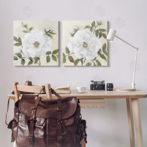 Stupell Industries Sally Swatland | Beautiful Classic Painted Flower With Green Leaves Wall Art