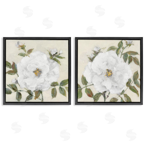 Stupell Industries Sally Swatland | Beautiful Classic Painted Flower With Green Leaves Wall Art
