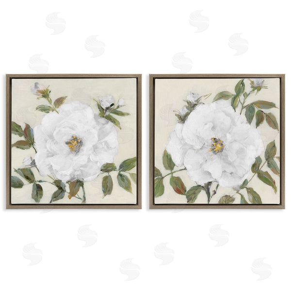 Stupell Industries Sally Swatland | Beautiful Classic Painted Flower With Green Leaves Wall Art