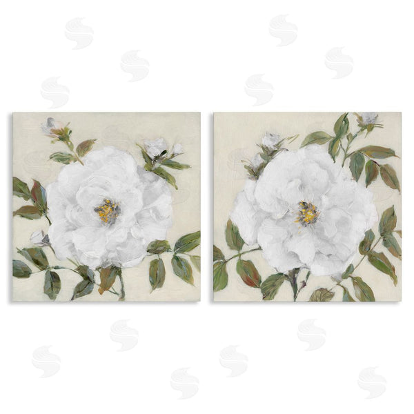 stupell industries Sally Swatland | Beautiful Classic Painted Flower With Green Leaves Wall Art