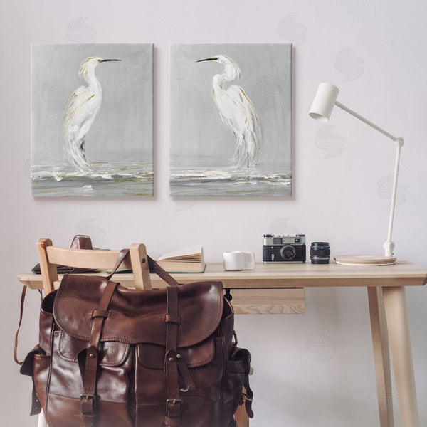 Stupell Industries Sally Swatland | Beautiful Tranquil Calming White Birds Wall Art