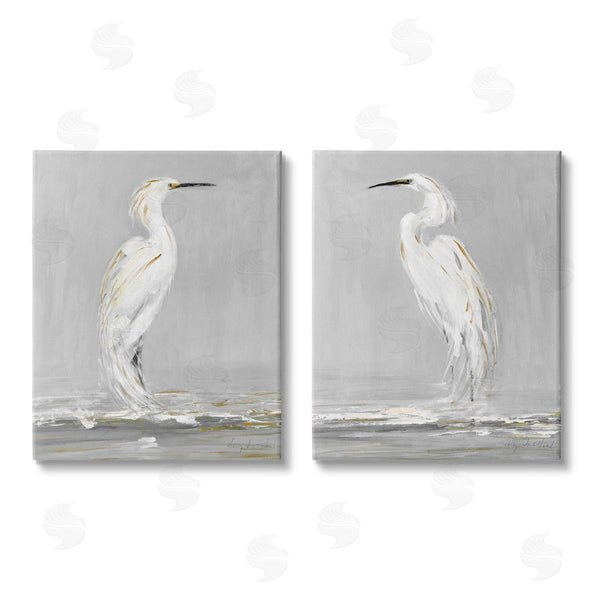 stupell industries Sally Swatland | Beautiful Tranquil Calming White Birds Wall Art