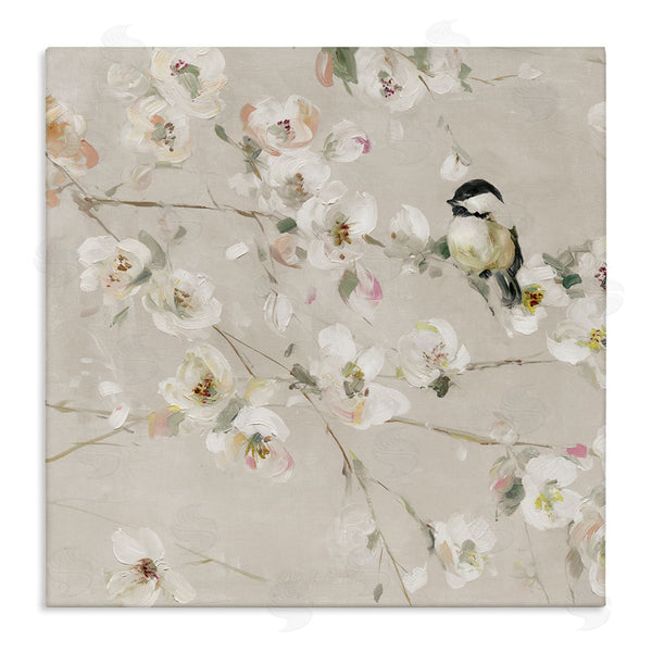 stupell industries Sally Swatland | Beige Bird & Flowers