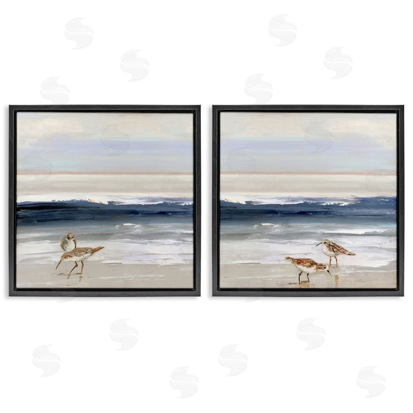Stupell Industries Sally Swatland | Birds On Beach Shore Ocean Waves Landscape Wall Art