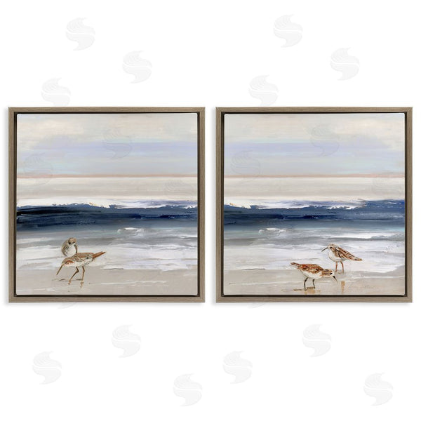 Stupell Industries Sally Swatland | Birds On Beach Shore Ocean Waves Landscape Wall Art