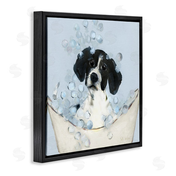 Stupell Industries Sally Swatland | Black & White Puppy In Tub