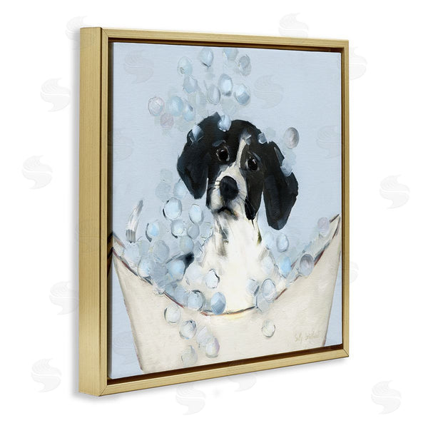 Stupell Industries Sally Swatland | Black & White Puppy In Tub