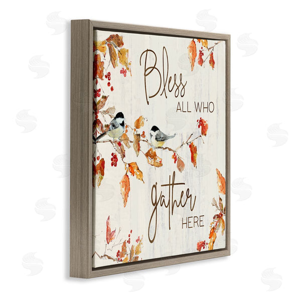 Stupell Industries Sally Swatland | Bless All Who Gather Here Autumn Tree Birds Wall Art