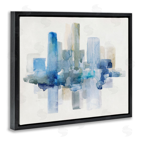 Stupell Industries Sally Swatland | Blocked Abstract Cityscape Scene Reflection Watercolor Detail Wall Art