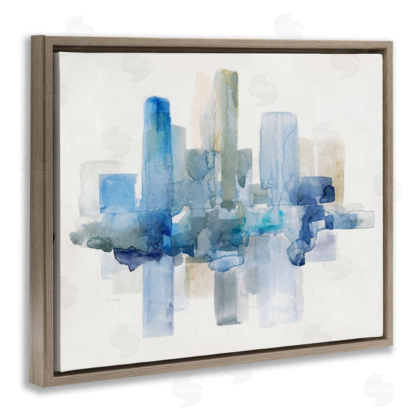 Stupell Industries Sally Swatland | Blocked Abstract Cityscape Scene Reflection Watercolor Detail Wall Art