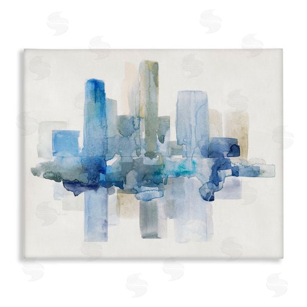 stupell industries Sally Swatland | Blocked Abstract Cityscape Scene Reflection Watercolor Detail Wall Art