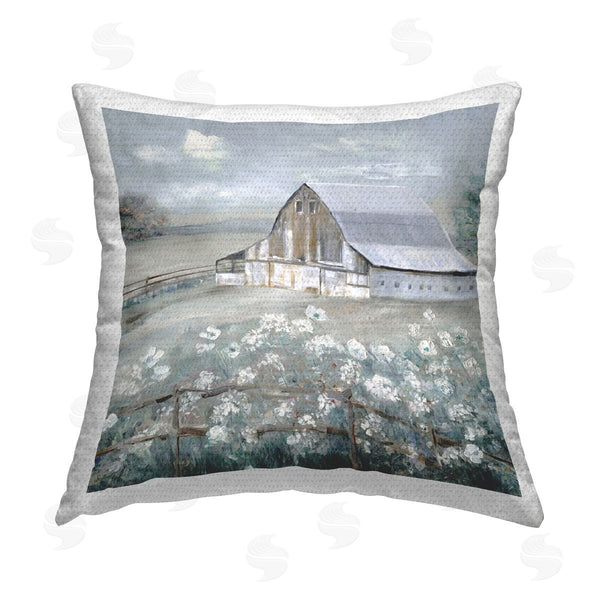 Stupell Industries Sally Swatland | Blooming Farmhouse Meadow Printed Throw Pillow