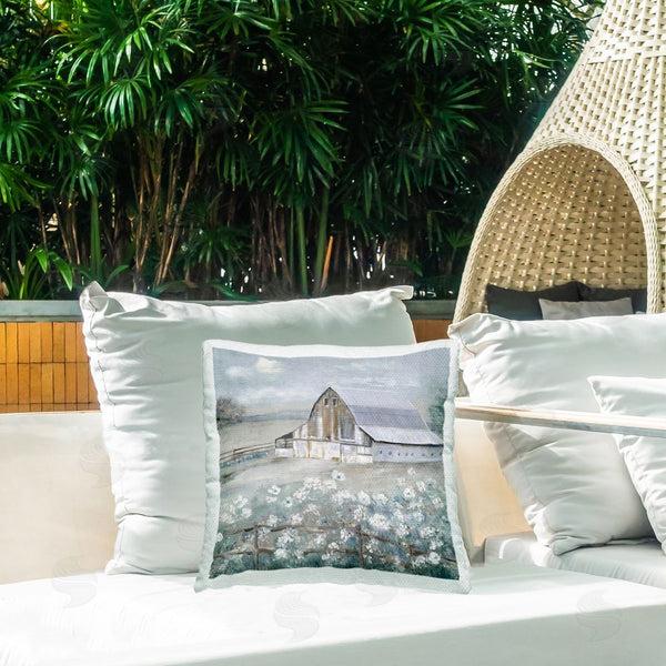 Stupell Industries Sally Swatland | Blooming Farmhouse Meadow Printed Throw Pillow