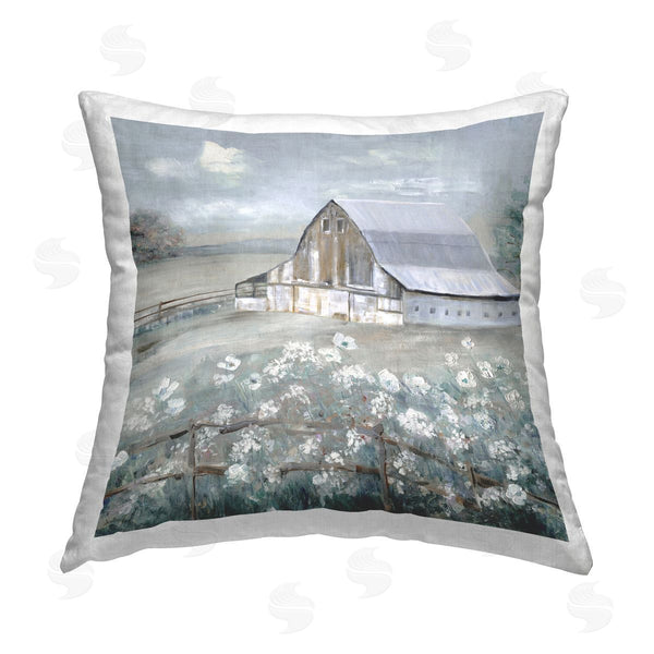 stupell industries Sally Swatland | Blooming Farmhouse Meadow Printed Throw Pillow