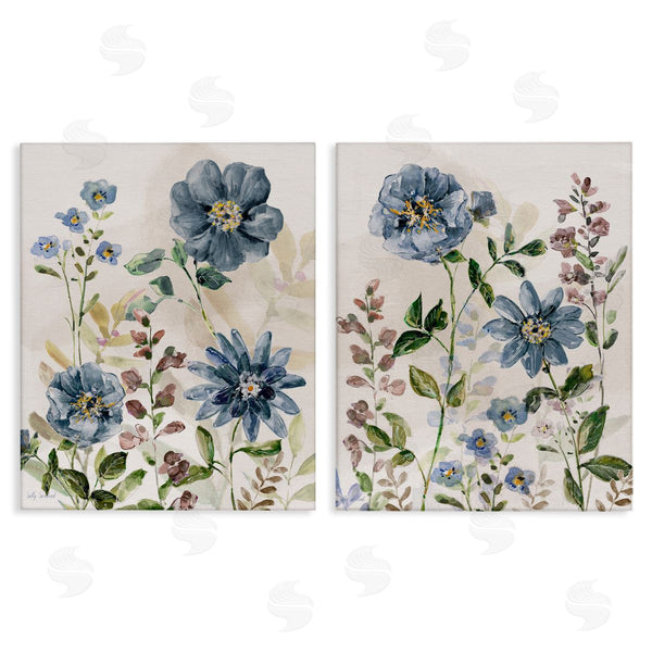 stupell industries Sally Swatland | Blushing Blue Flowers