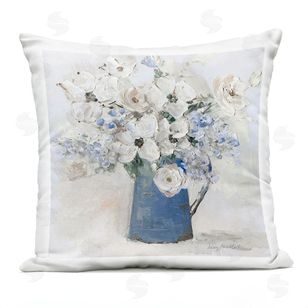 Stupell Industries Sally Swatland | Bouquet In Blue Country Vase Printed Throw Pillow