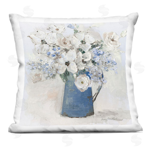 stupell industries Sally Swatland | Bouquet in Blue Country Vase Printed Throw Pillow